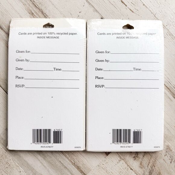 Vintage Baby Shower Invitations Girl Pawprints Wallace Tripp Mouse 2pk 16 Cards - Picture 4 of 5